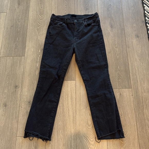 MOTHER The Insider Crop Step Fray Size 32 Not Guilty Wash Black Gray - Picture 10 of 16